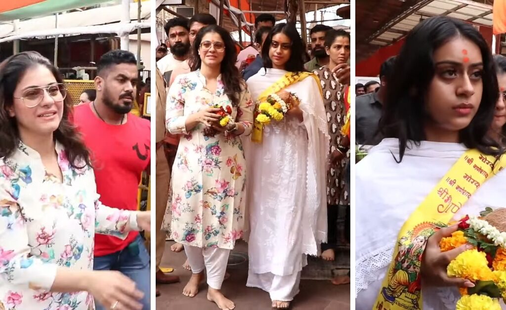 Kajol and Nysa Devgan were spotted at Siddhivinayak temple in Mumbai